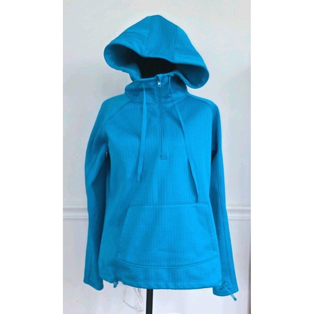 Athleta Atmosphere Anorak Hoodie 1/2 Zip Sweatshirt Women's SIZE SMALL Blue EUC
